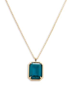 Aqua Teal Pendant Necklace, 16-18 - 100% Exclusive In Blue/gold