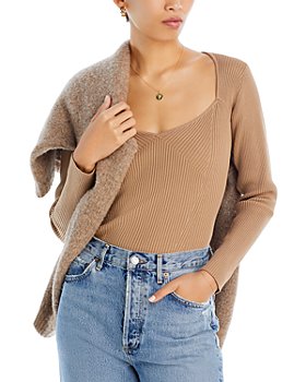 Ribbed Band Sweater - Size XXL - Cream - Women's Tops - Meena