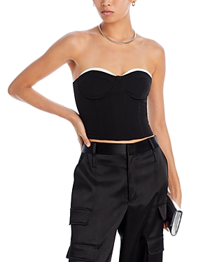 Fore Contrast Bustier Top In Black/white