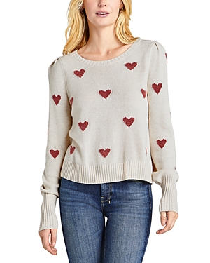 Shop Splendid Annabelle Puff Sleeve Sweater In Oat Heather