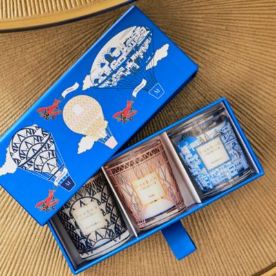 Trio of Travel Candles: Manhattan-Paris-Mykonos