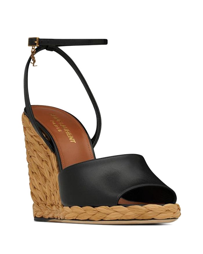 Saint Laurent Paloma Wedge Espadrilles in Smooth Leather | Bloomingdale's