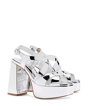 Shop Larroude Women's Bee Platform Sandals In Silver