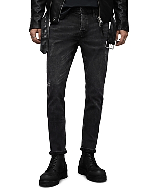 Allsaints Rex Slim Fit Jeans in Washed Black