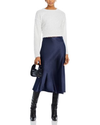 Satin Midi Slip Skirt - Exclusive