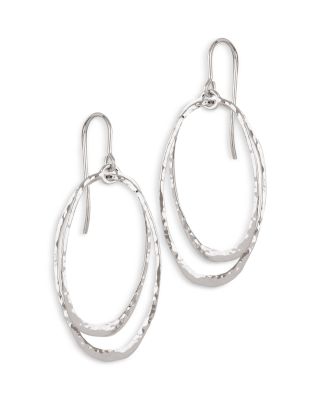 Bloomingdale's Fine Collection - Hammered Double Oval Drop Earrings in Sterling Silver