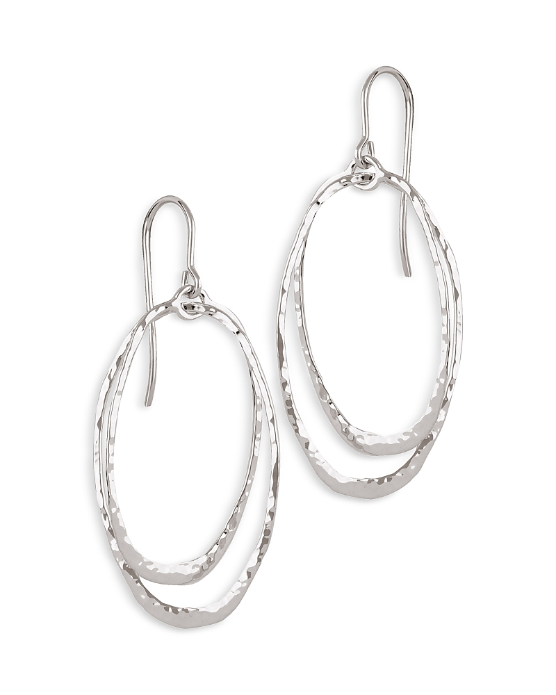 Bloomingdale's Hammered Double Oval Drop Earrings In Sterling Silver In Silver