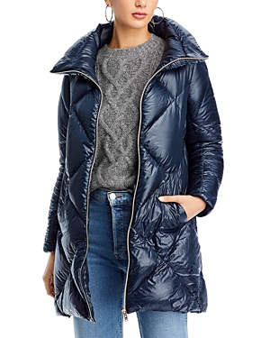 Herno Quilted Coat In Navy