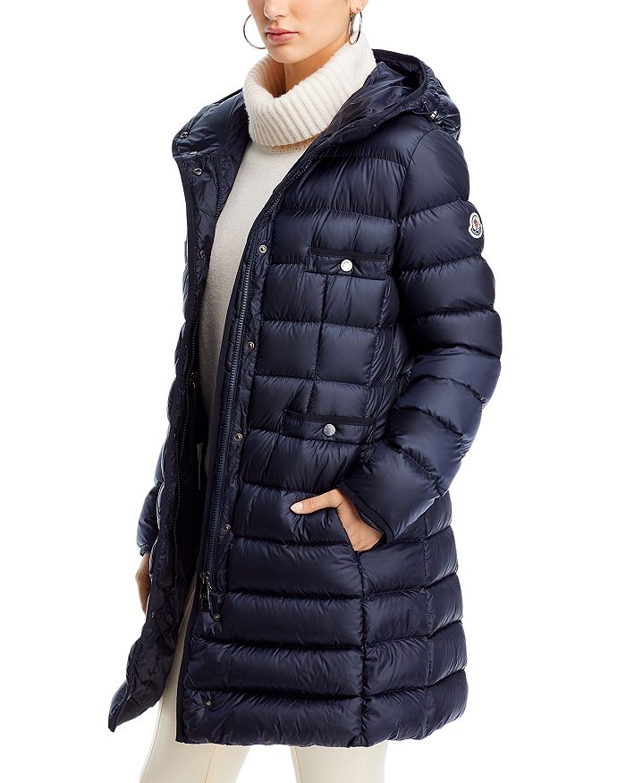 Shop Moncler Hirma Hooded Down Puffer Coat In Navy