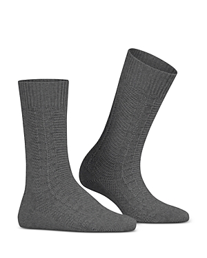 Falke Textured Boot Socks In Dark Grey