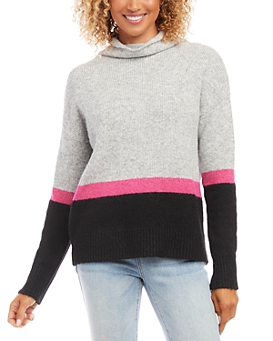 Shop Karen Kane Colorblock Turtleneck Sweater In Multi