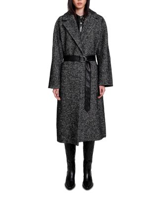 Maje herringbone coat on sale