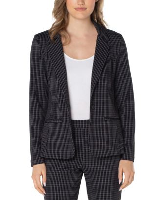 Liverpool Los Angeles Liverpool Fitted Knit Blazer in Black , Size Large