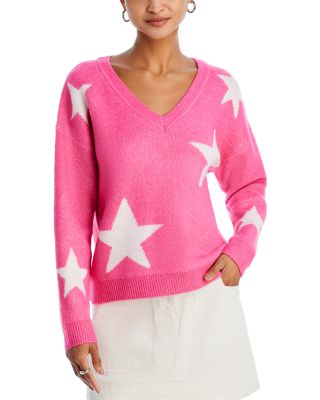 AQUA Star V Neck Sweater 100 Exclusive Bloomingdale s