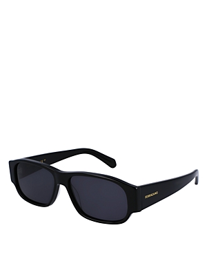 Ferragamo Classic Logo Rectangular Sunglasses, 57mm In Black/gray Solid