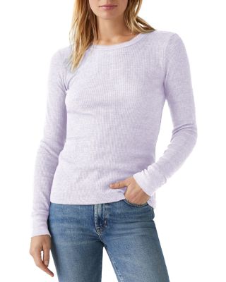 Michael Stars Juliet Long-sleeve Waffle-knit Tee In Amethyst