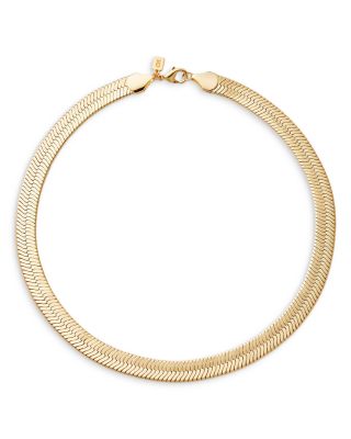 Crystal Haze - Mighty Medusa Flat Chain Necklace in 18K Gold Plated, 16"