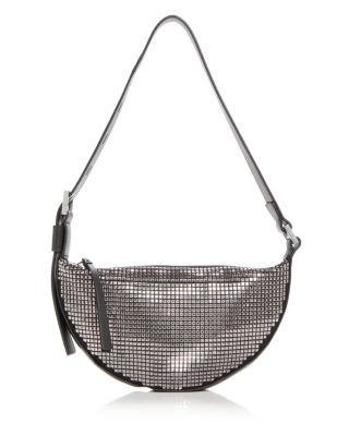 ALLSAINTS Half Moon Pin Studded Shoulder Bag | Bloomingdale's