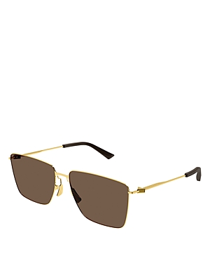 Bottega Veneta Thin Triangle Square Sunglasses, 58mm