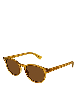 Shop Bottega Veneta Triangle Stud Panthos Sunglasses, 50mm In Yellow/brown Solid