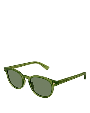 Bottega Veneta Triangle Stud Panthos Sunglasses, 50mm In Green/green Solid
