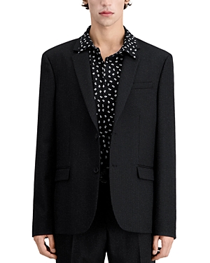 Dotted Stripe Straight Fit Suit Jacket