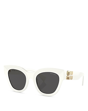 Miu Miu Women's Square Sunglasses, 51mm In White/gray Solid