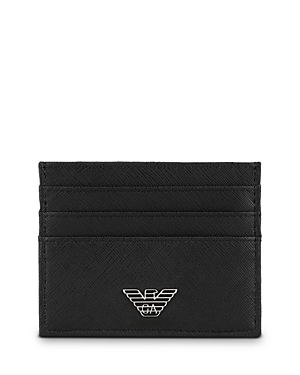 Emporio Armani Black Wallet And Business Card Holder Set In Black