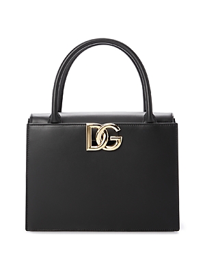 Shop Dolce & Gabbana Logo Leather Top Handle Bag In Black