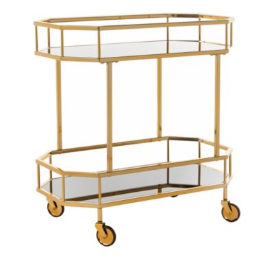 Silva Brass 2 Tier Octagon Bar Cart
