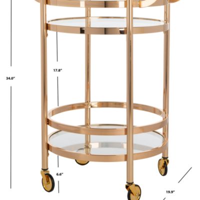 Sienna Gold 2 Tier Round Bar Cart