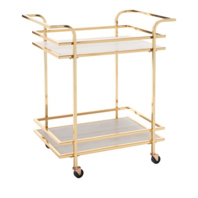 Lameris 2 Tier Gold Bar Cart with Handles