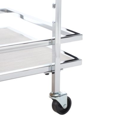 Lameris 2 Tier Chrome Bar Cart with Handles