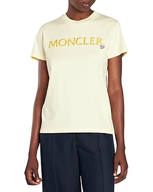 Moncler Cotton Logo Tee In Light Yellow