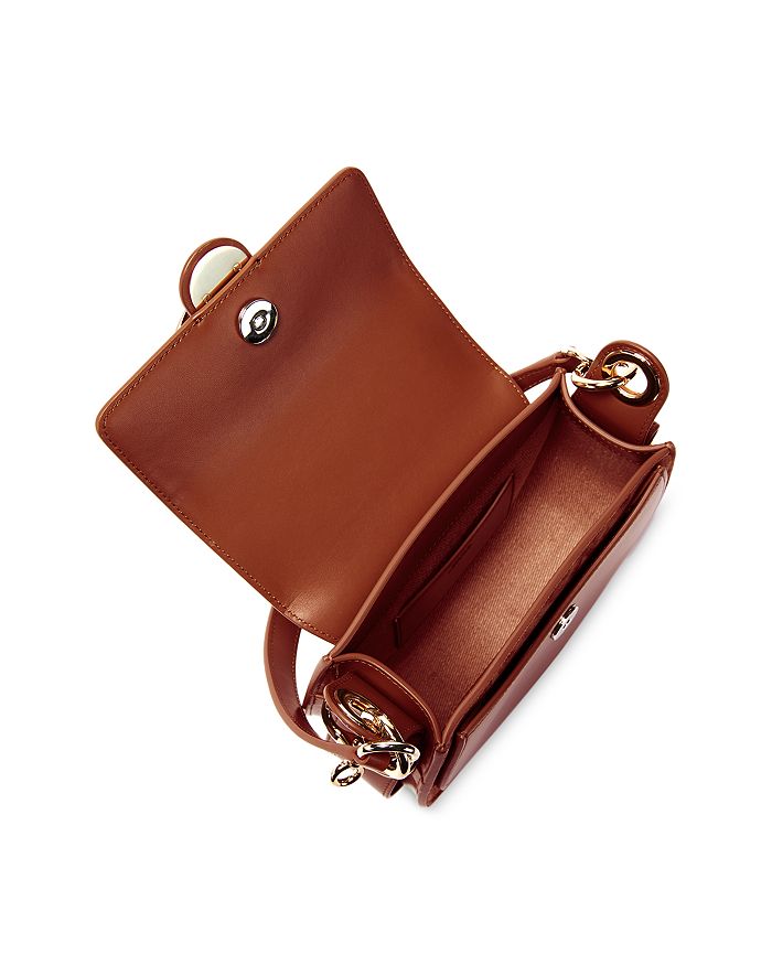 Shop Chloé Tess Small Leather Crossbody In Sepia Brown