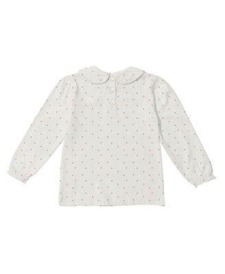 Girls Peter Pan Collar Top with Pink Spots - Baby, Little Kid, Big Kid