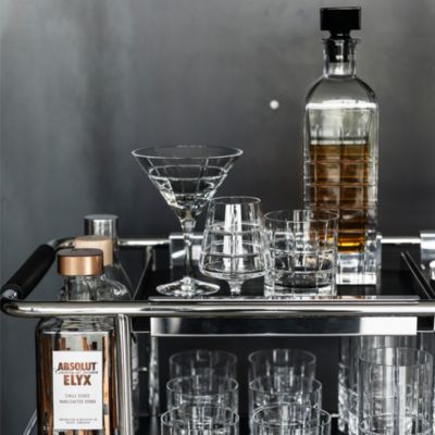 53 Piece Street Bar Cart and Glassware Set