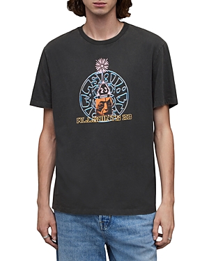 Shop Allsaints Dimension Cotton Graphic Tee In Washed Black