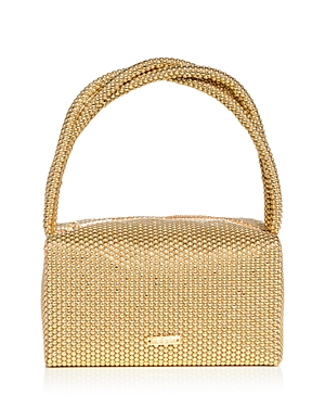 Shop Cult Gaia Sienna Mini Stud Top Handle Bag In Shiny Brass