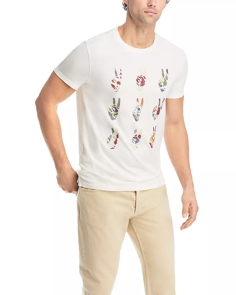 John Varvatos Cotton Multi Peace Hand Graphic Tee