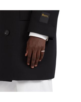 Sterling Silver Diagonal Interlocking G Thin Ring