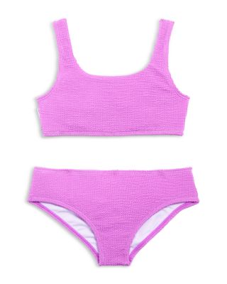Limeapple - Girls' Antonia Crinkle Square Neck Two Piece Swimsuit - Big Kid