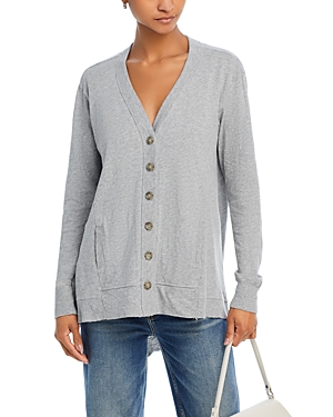 Wilt Asymmetrical Hem Cardigan Sweater In Grey Heather