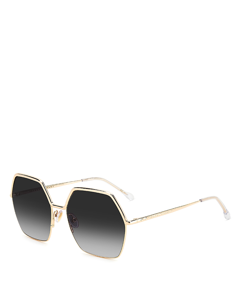 Shop Isabel Marant Square Sunglasses, 59mm In Rose Gold/gray Gradient