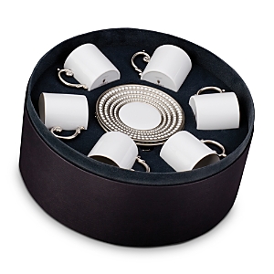 L'objet Perlee Espresso Cup And Saucer Gift Box In Gray
