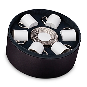 Shop L'objet Aegean Espresso Cup & Saucer Gift Box In Silver