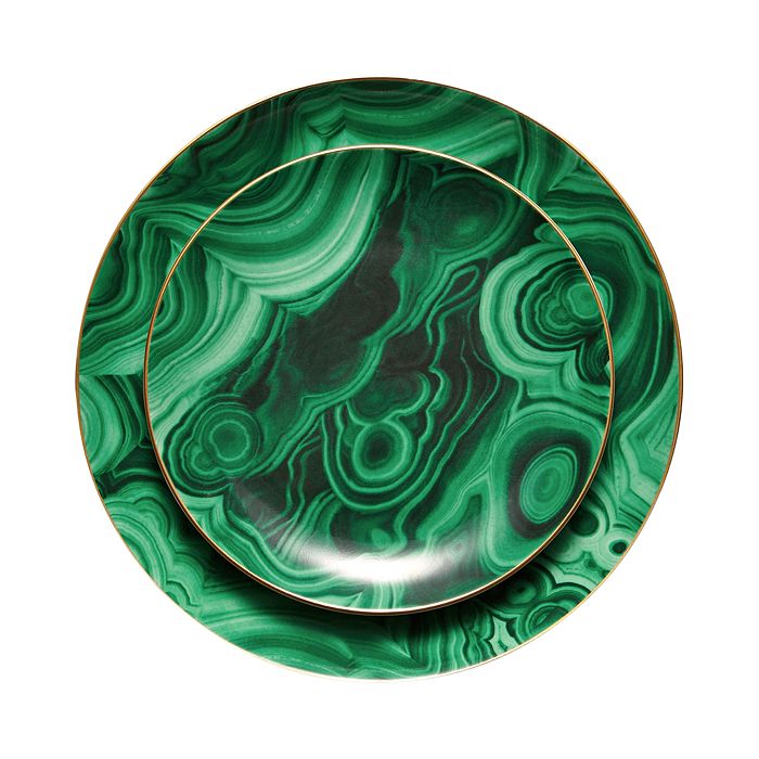 L'Objet Malachite Espresso Cup and Saucer Set - Green