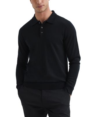 Trafford Merino Wool Slim Fit Long Sleeve Polo Shirt