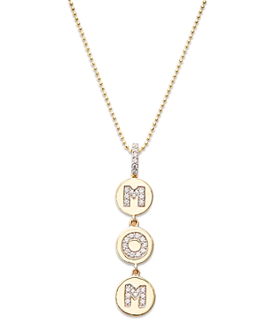 Bloomingdale's Diamond Mom Pendant Necklace In 14k Yellow Gold, 0.25 Ct. T.w.