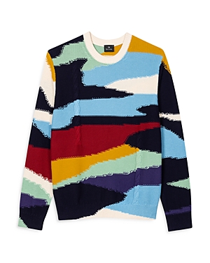 Shop Ps By Paul Smith Abstract Crewneck Sweater In Multi